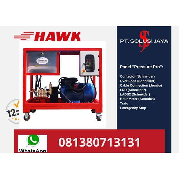 Hawk hydrotest flow 21 lpm pressure 500 bar