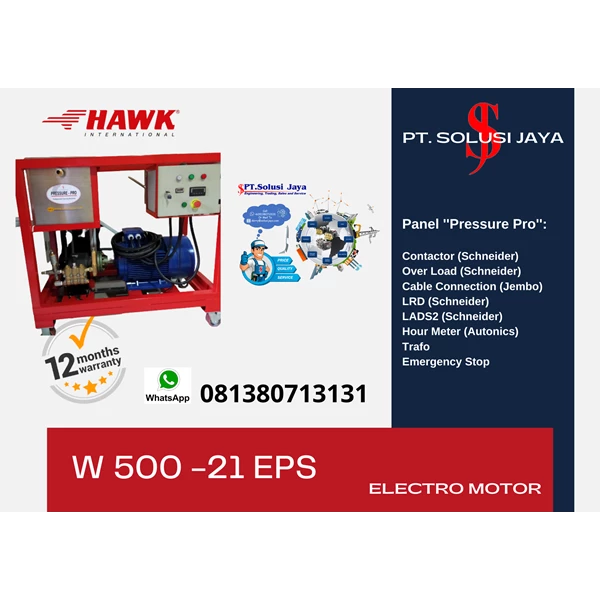 hydrotest pump 500 bar 21 lpm hawk