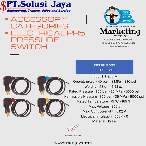 Electrical Pressure Switch PR5 - 250 Bar